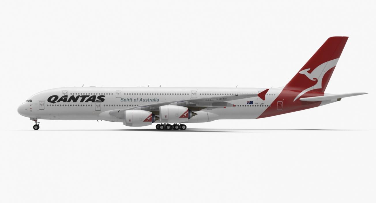 3D Airbus A380-1000 Qantas model